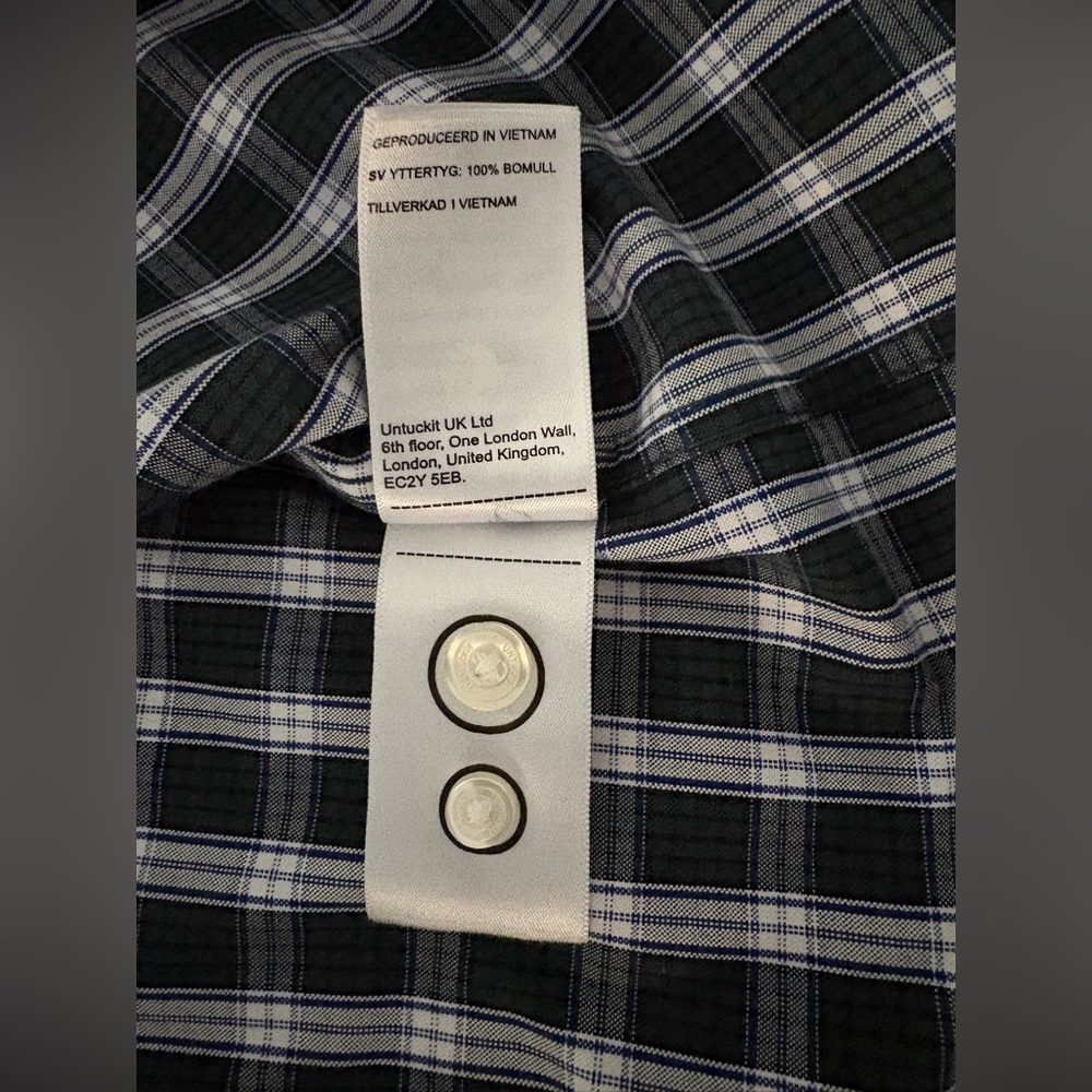 UNTUCKit Black and White Plaid Shirt (XXXL) - Picture 7 of 9